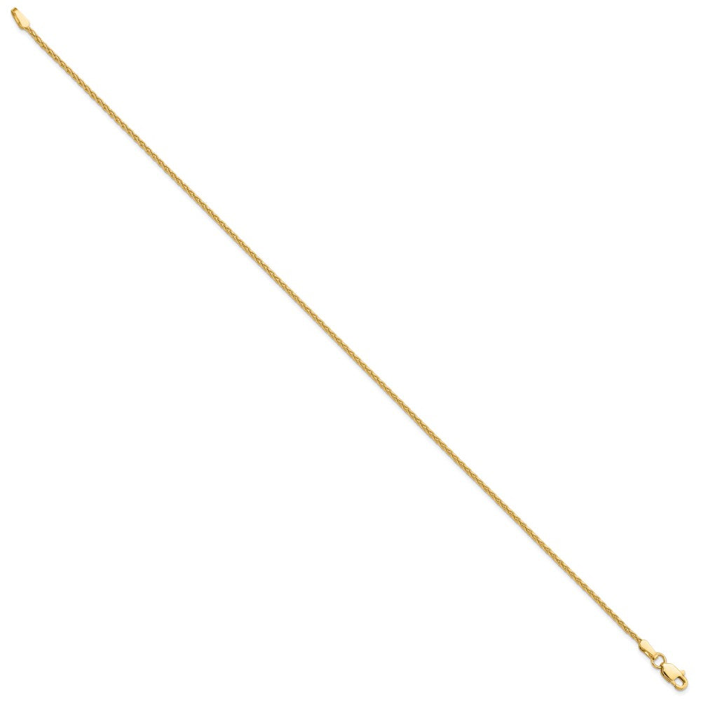 14k 1.5mm Parisian Wheat Chain Anklet