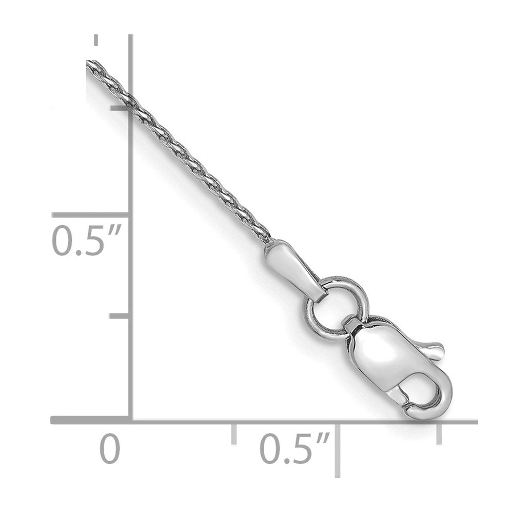 14k White Gold .8mm D/C Parisian Wheat Chain Anklet