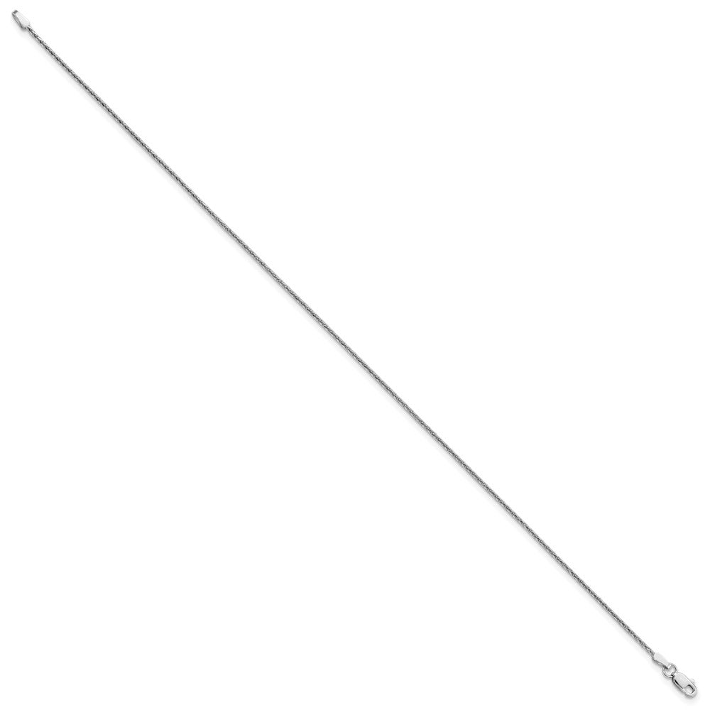 14K White Gold 1.4mm D/C Parisian Wheat Chain Anklet