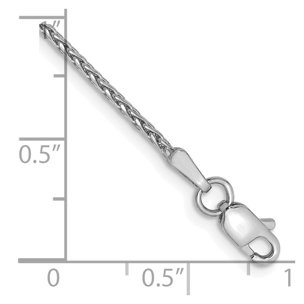 14K White Gold 1.4mm D/C Parisian Wheat Chain Anklet