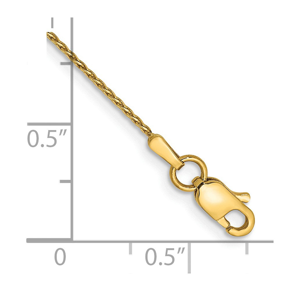14k .8mm D/C Parisian Wheat Chain Anklet