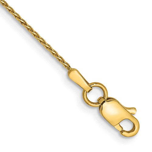 14k .8mm D/C Parisian Wheat Chain Anklet