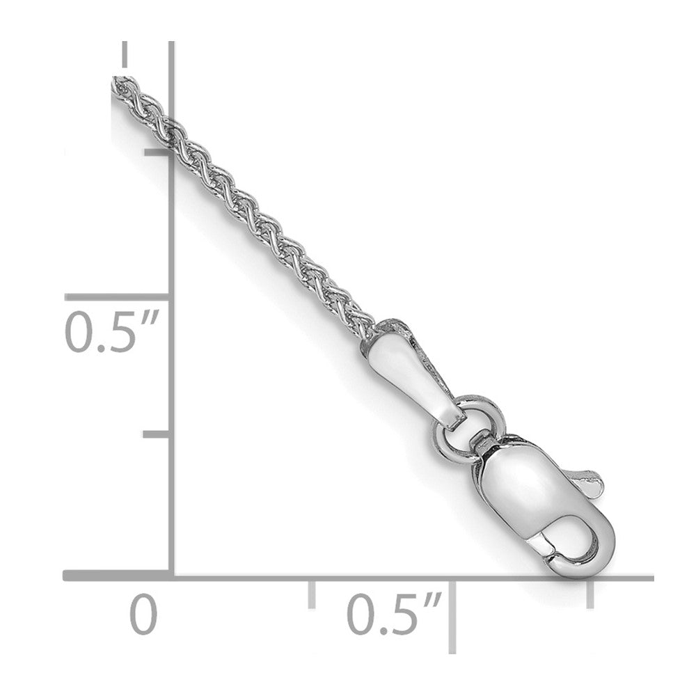 14k White Gold 1.25mm Solid Polished Spiga Chain Anklet