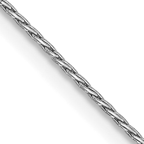 14K White Gold .7mm Round Parisian Wheat Chain