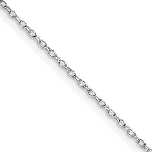 14k White Gold .8mm Forzantine Cable Chain