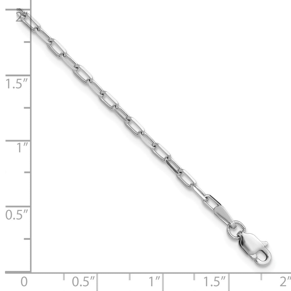 14k White Gold 2.1mm Solid Beveled Paperclip Chain