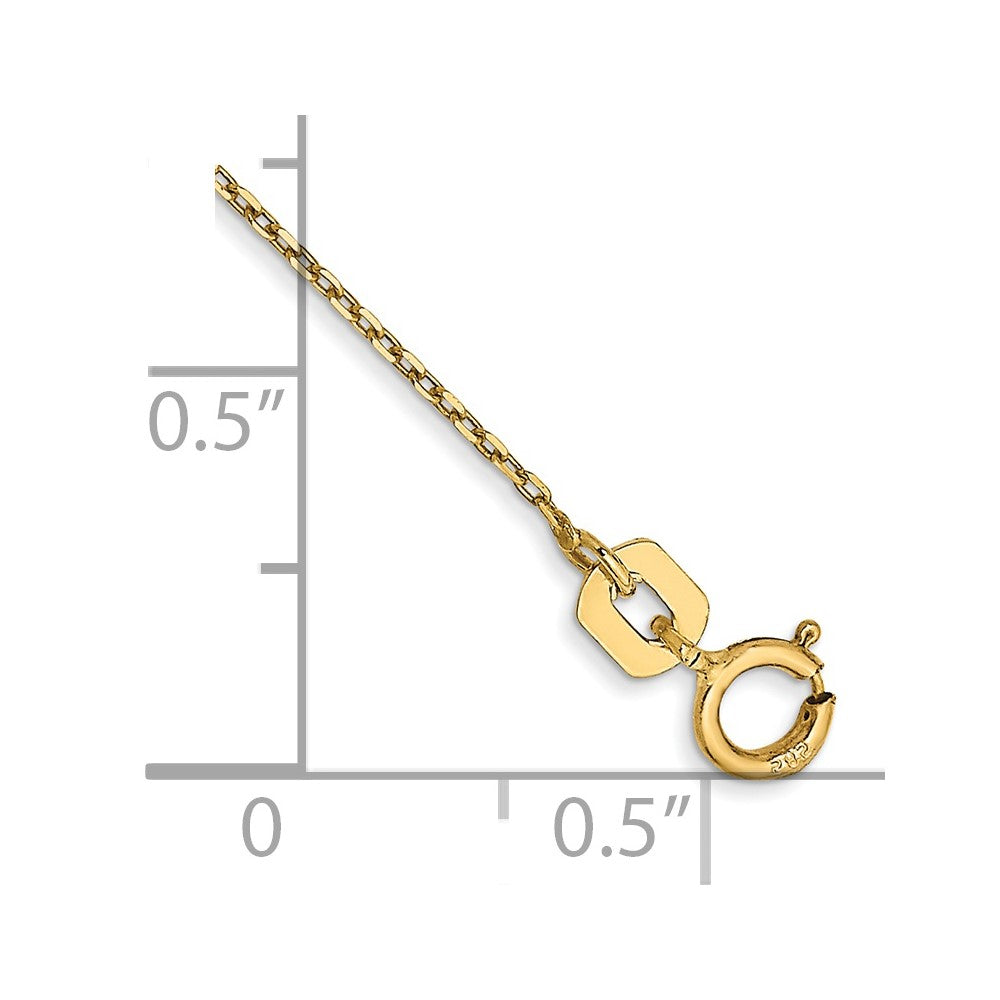 14k .8mm D/C Cable with Spring Ring Clasp Chain Anklet