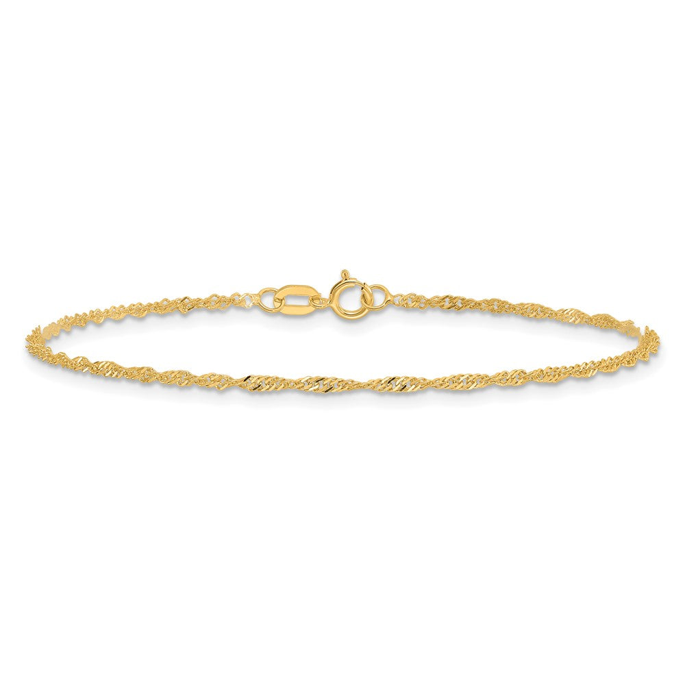 14k 1.4mm Singapore Chain Anklet