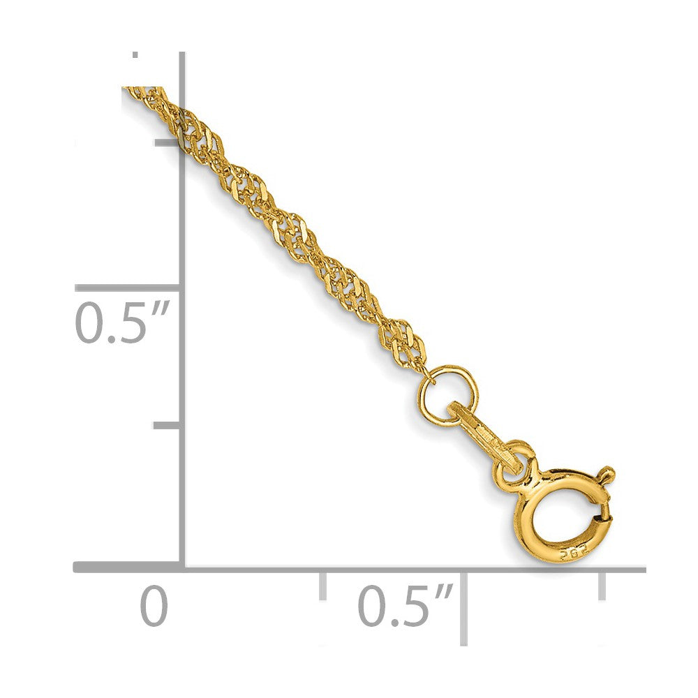 14k 1.4mm Singapore Chain Anklet