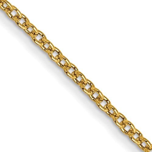 14k 1mm Round Open Link Cable Chain