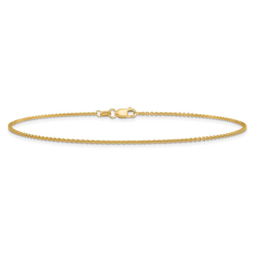 14k 1.4mm Round Open Link Cable Chain Anklet