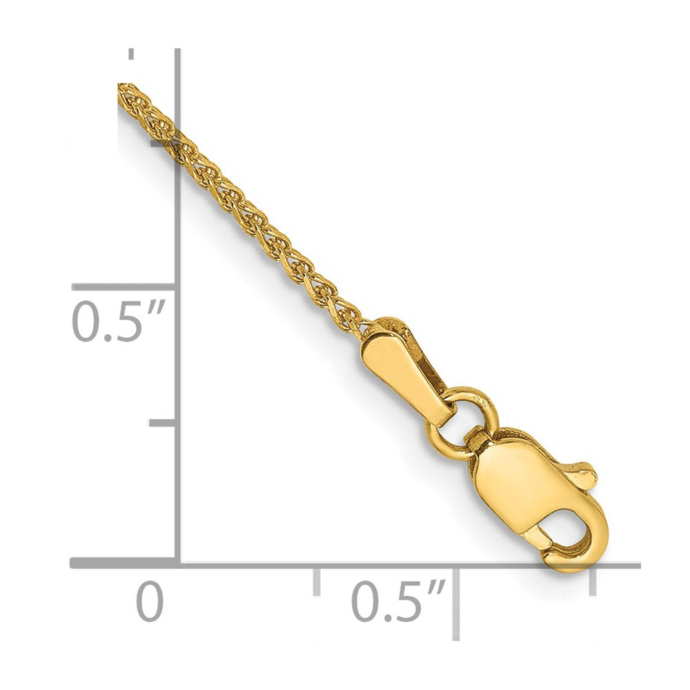 14k 1.25mm Diamond-cut Spiga Chain Anklet