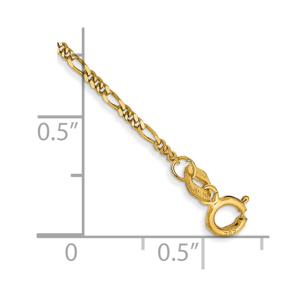 14k 1.25mm Flat Figaro Chain Anklet