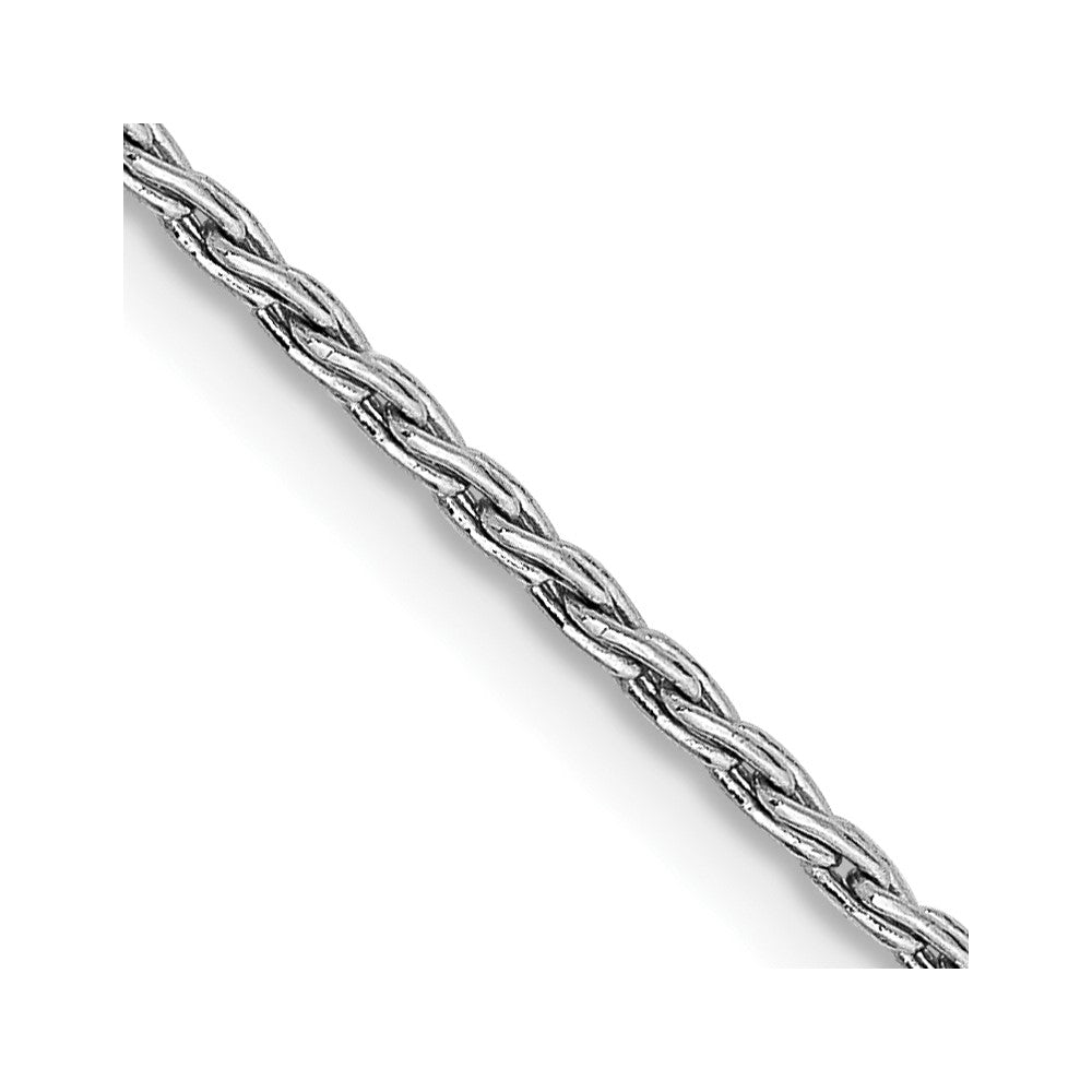 14k White Gold 1.25mm Round Parisian Wheat Chain