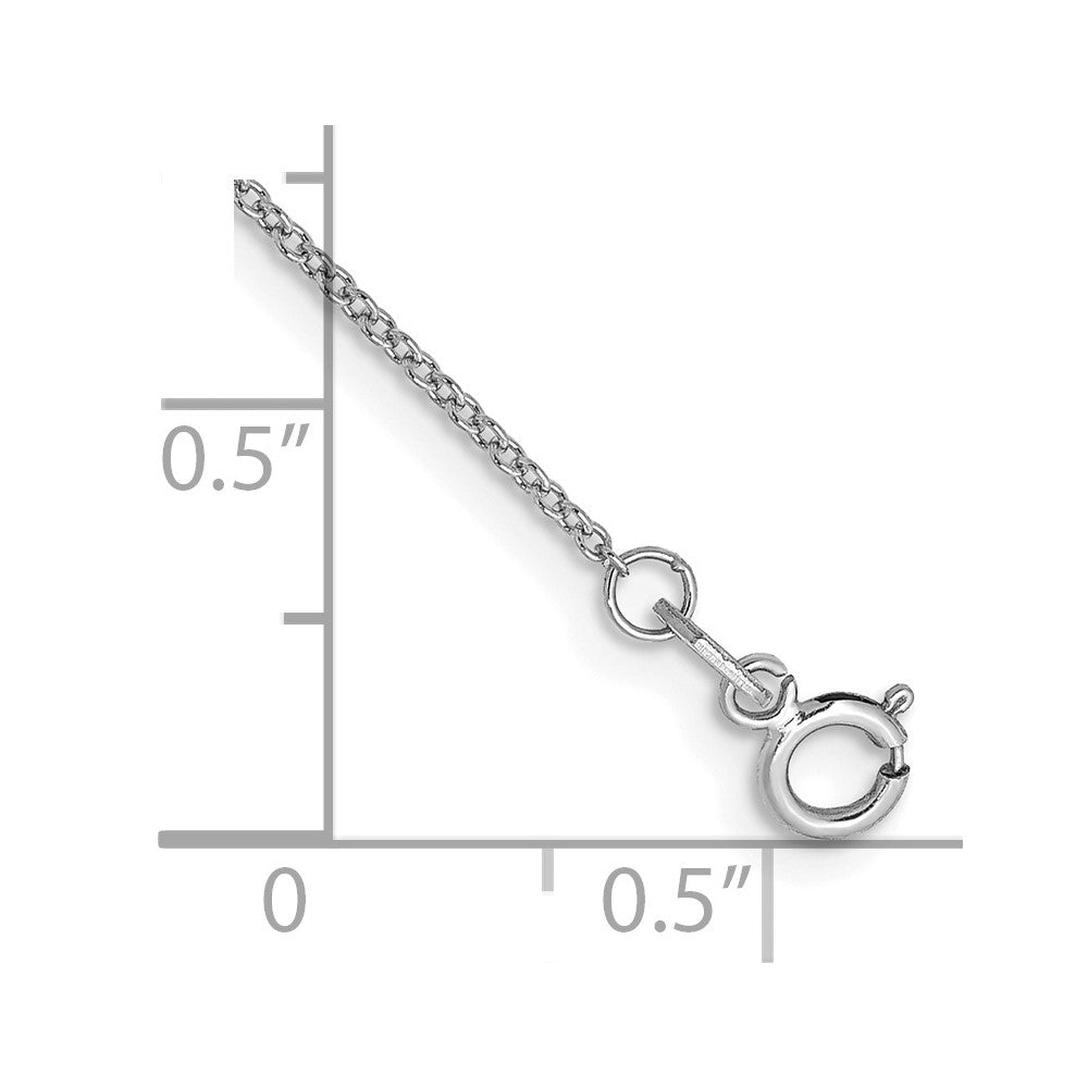 14k White Gold .9mm Cable with Spring Ring Clasp Chain Anklet