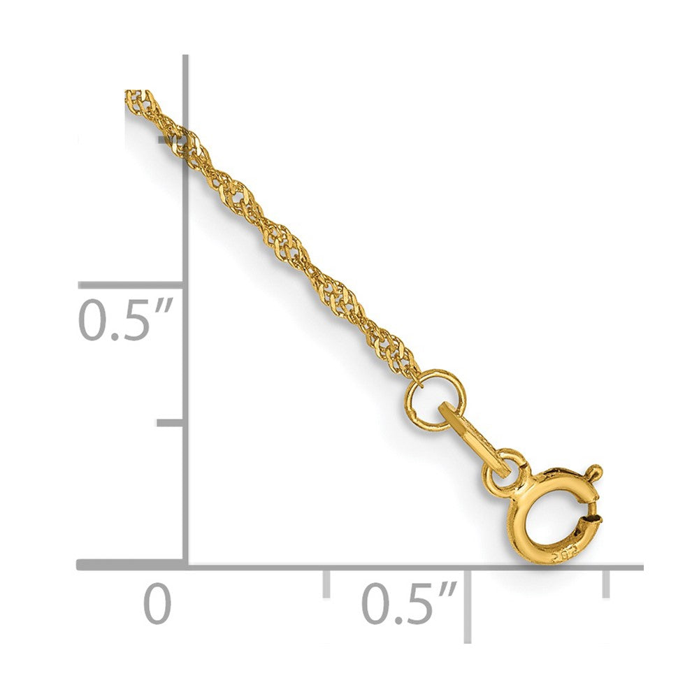 14k 1.10mm Singapore Chain Anklet