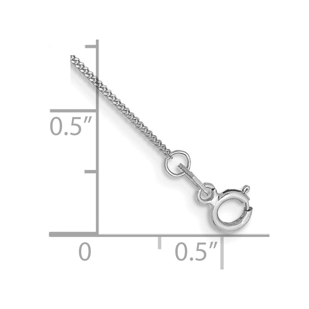 14k White Gold .9mm Curb Chain Anklet