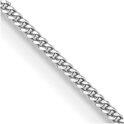 14k WG .9mm Curb Pendant Lobster Clasp Chain