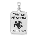 Sterling Silver Rhodium-Plated Turtle Nesting Lights Out Sign Pendant
