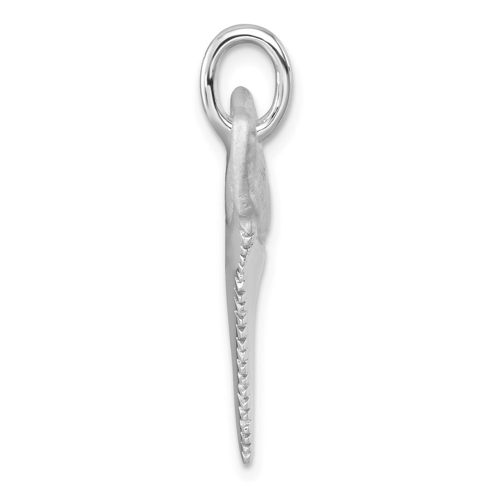 Sterling Silver Rhodium-Plated Great White Shark Tooth Pendant