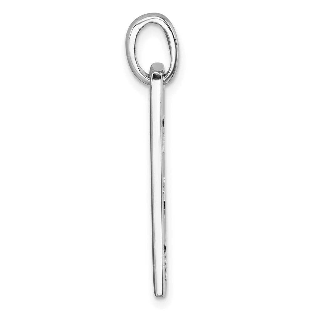 Sterling Silver Rhodium-Plated Swimming Turtles Rectangle Pendant