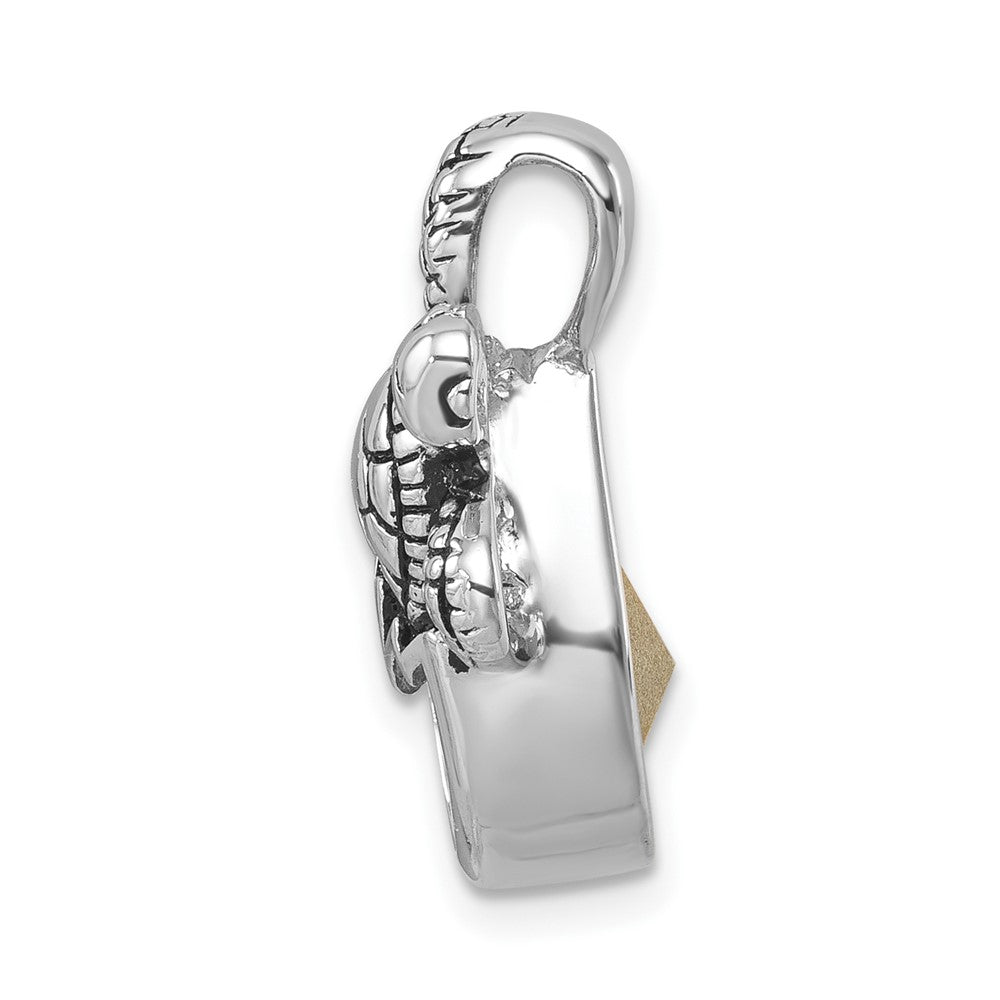 Sterling Silver Rhodium-Plated Crystal Hatching Turtle Slide