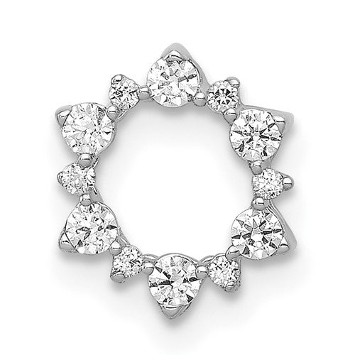 10k White Gold Diamond Fancy Circle Chain Slide