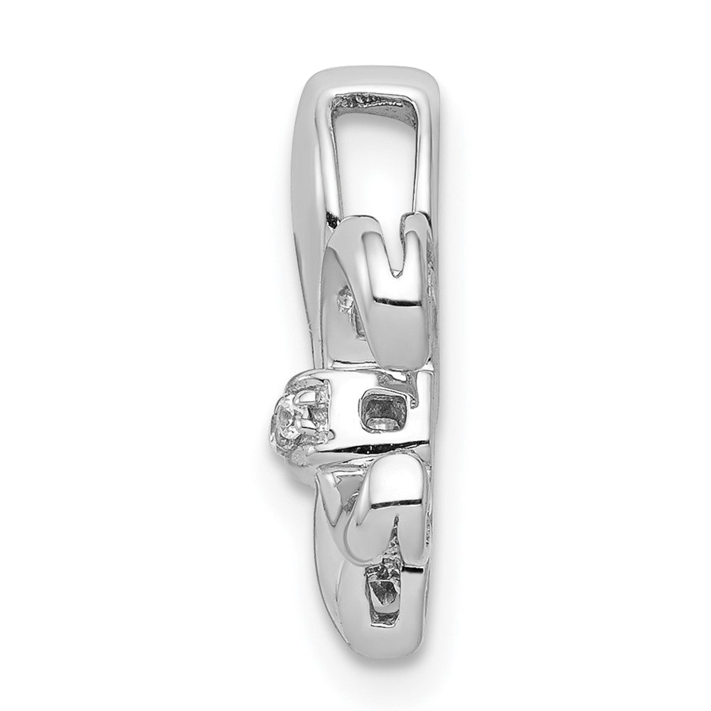14k White Gold .02ct. Diamond Fleur de Lis Chain Slide