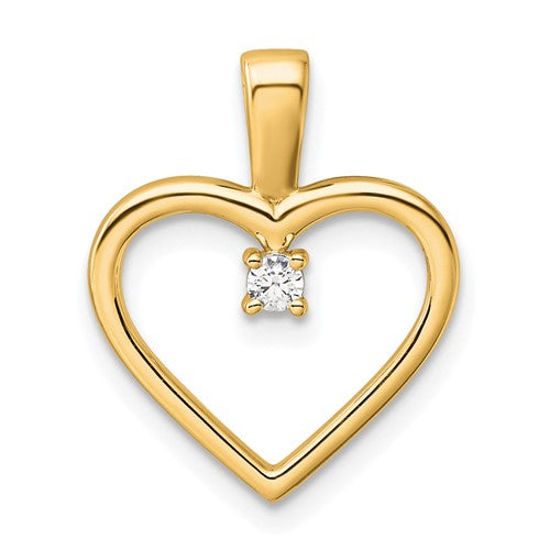 14K AA .05ct. Diamond Heart Pendant