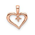 14k Rose Gold Heart Pendant Mounting