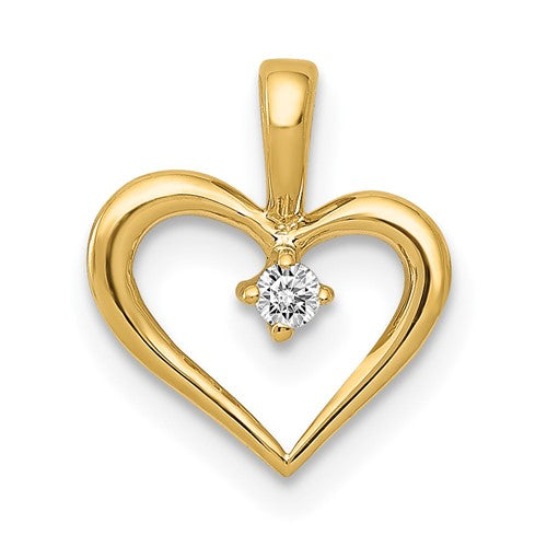 14k A .02ct. Diamond Heart Pendant
