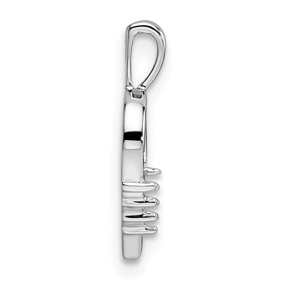 14k White Gold Heart Pendant Mounting