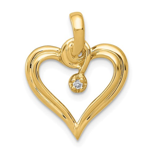14k AA .01ct. Diamond Heart Pendant