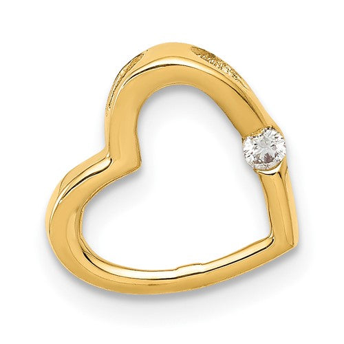 14k A Diamond Heart Chain Slide