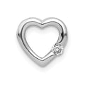 14k White Gold 1/20ct. Diamond Heart Chain Slide