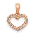 10K Rose Gold .03ct. Diamond Heart Pendant