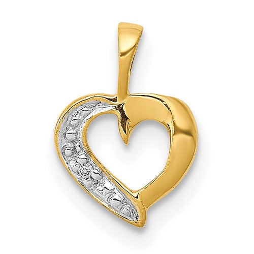 10K .01ct. Diamond Heart Pendant