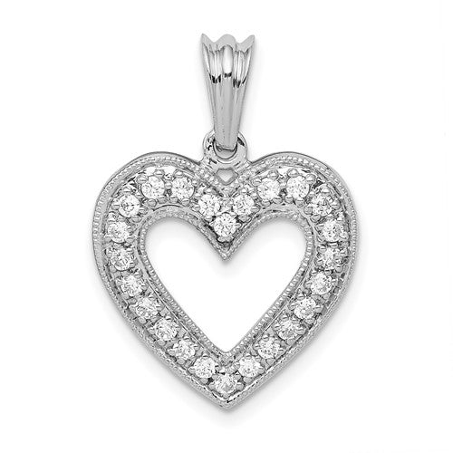 14k White Gold 1/3ct. Diamond Heart Pendant