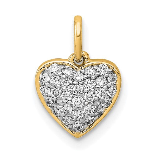 14k Yellow Gold 1/5ct. Diamond Heart Pendant