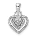 14k White Gold 1/5ct. Diamond Fancy Double Heart Chain Slide
