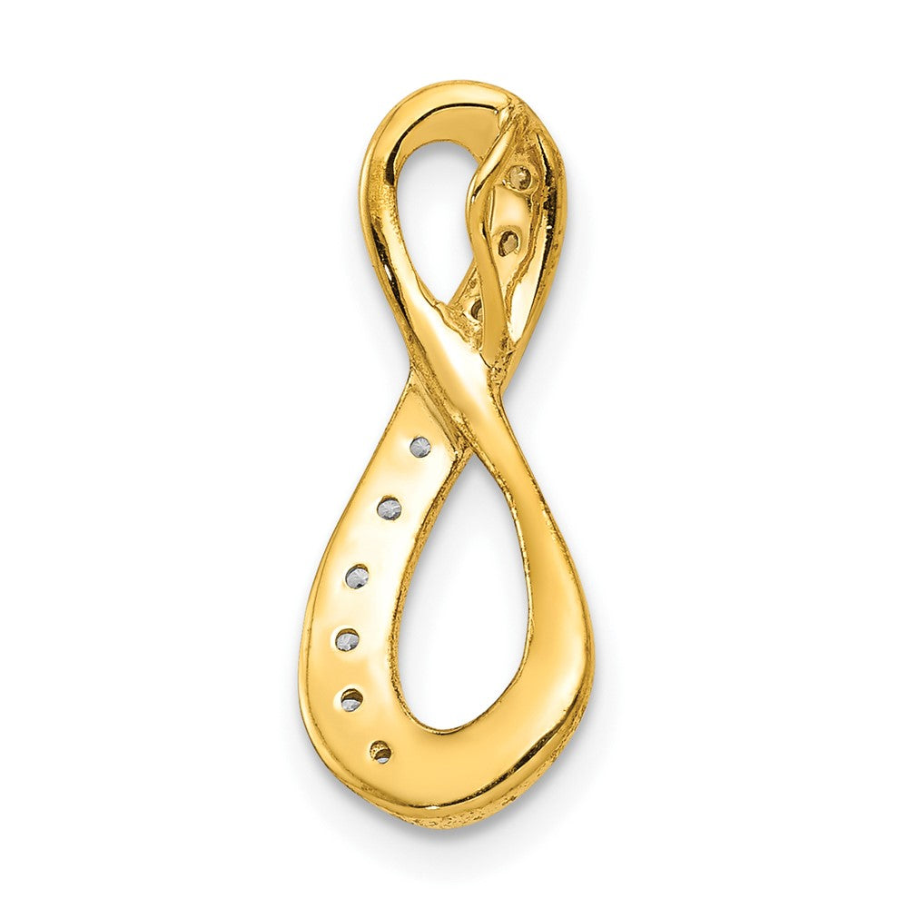10K and Rhodium 1/20ct. Diamond Infinity Chain Slide