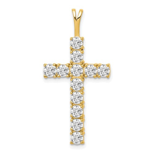 14k AA Diamond Latin Cross Pendant