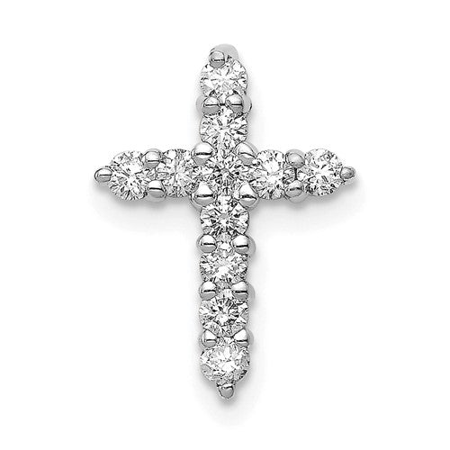 10K White Gold AA 1/3ct. Diamond Cross Pendant