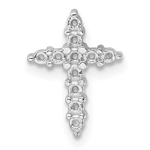 10K White Gold Diamond Cross Pendant Mounting