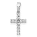 14k White Gold Diamond Latin Cross Pendant