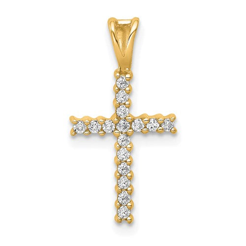 14k 1/6ct. Diamond Latin Cross Pendant