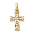 10K Small 1/20ct. Diamond Latin Cross Pendant