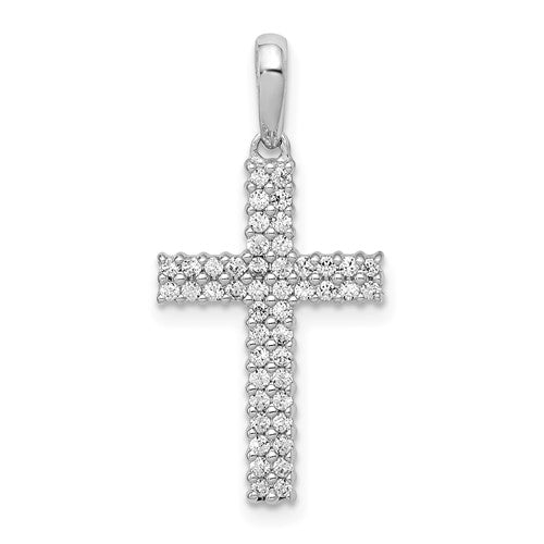 10K White Gold 1/4ct. Diamond Cross Pendant