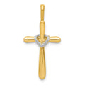 14k Diamond Cross w/Heart Pendant