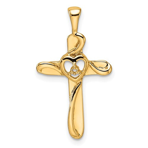 14k Diamond Cross Pendant Mounting